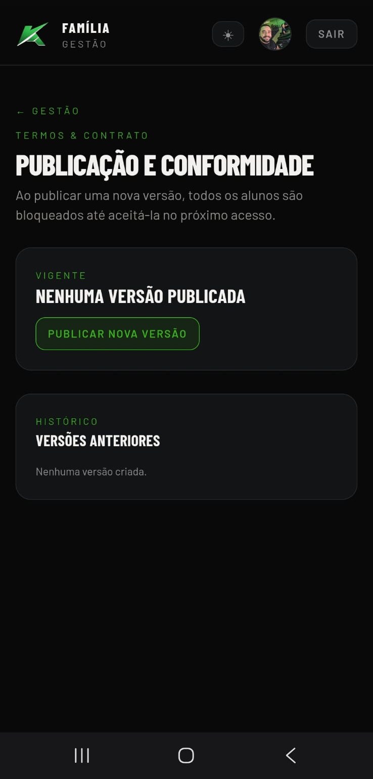 Publicação de termos e contrato