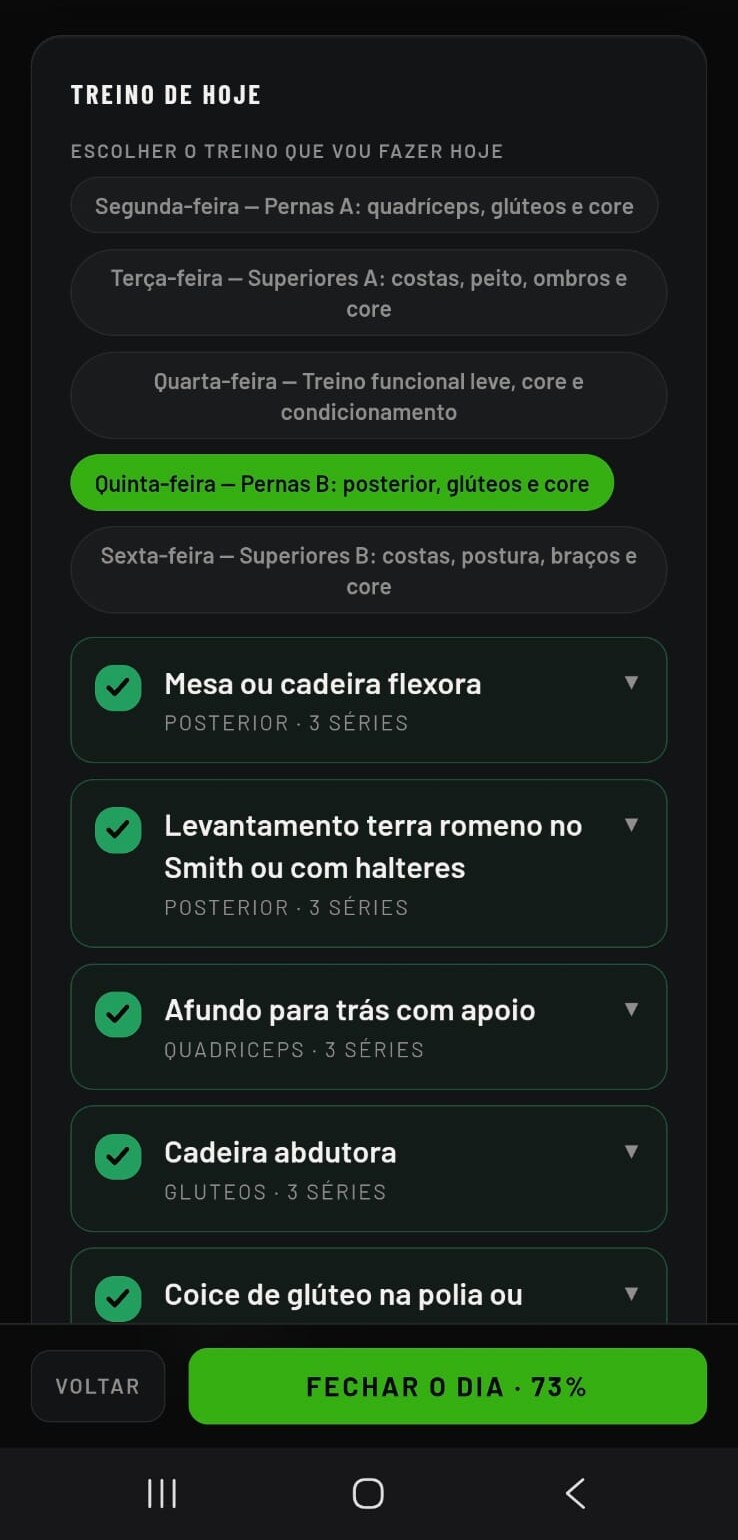 Treino de hoje